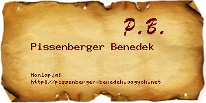 Pissenberger Benedek névjegykártya